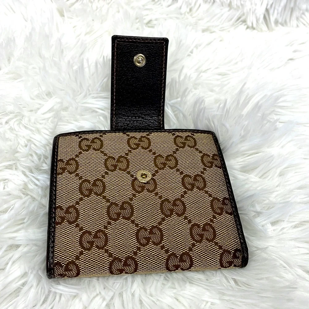 GUCCI BIFOLD MONOGRAM WEBLINE GG WALLET VGC - Picture 8 of 14